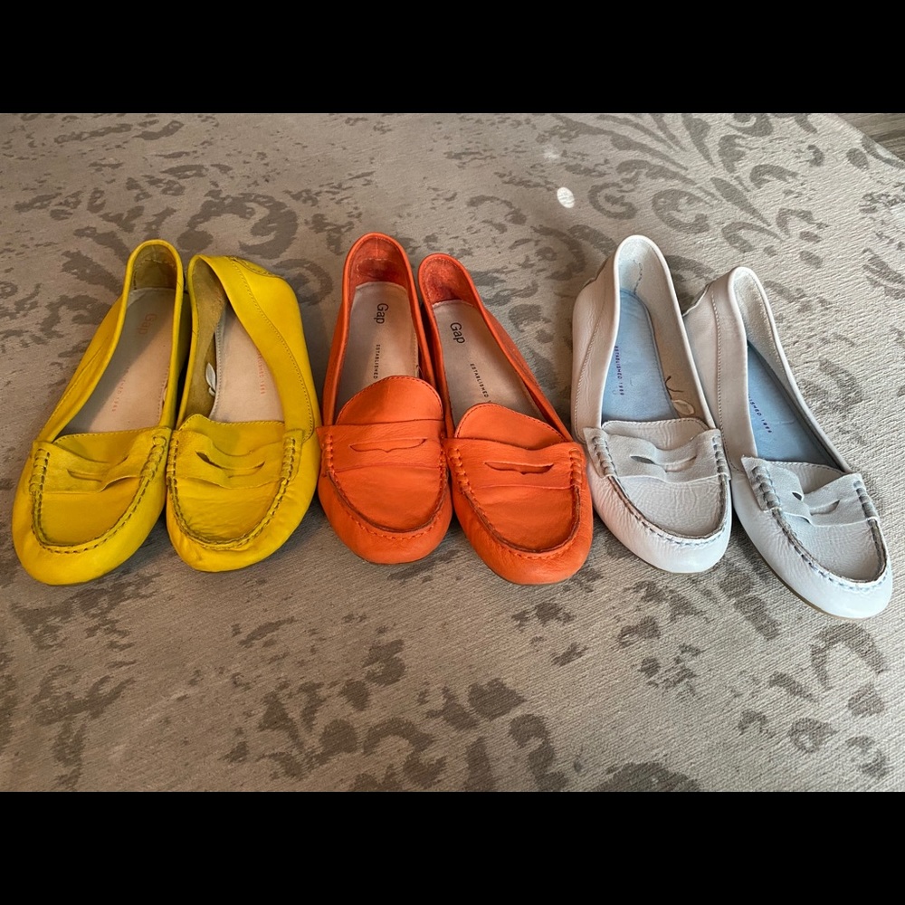 Colorful leather loafers